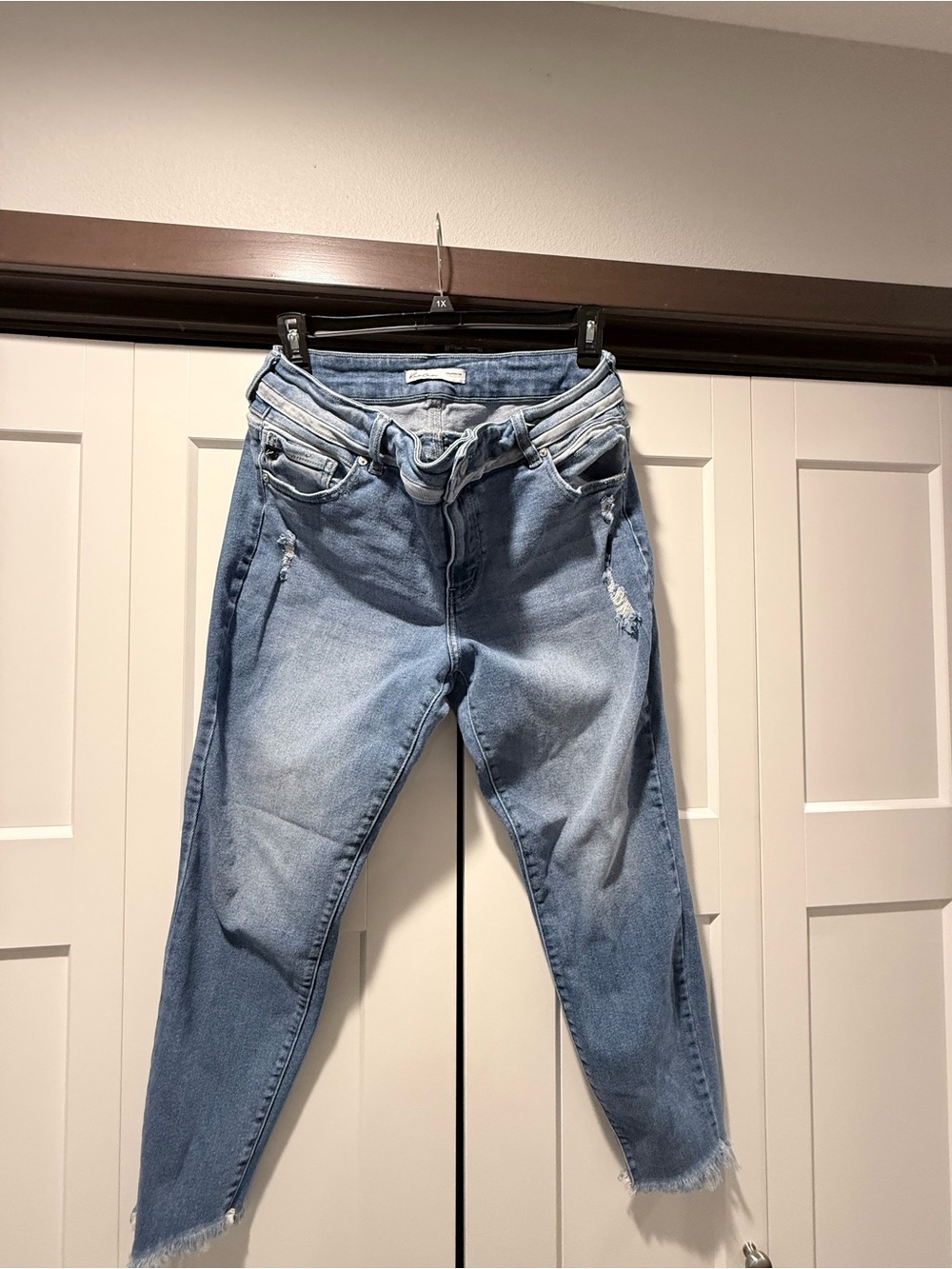 KanCan Light Blue Boyfriend Jeans with Subtle Distressing